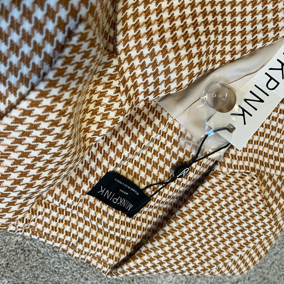 MINKPINK Kennedy Longline Blazer mini dress In Tan/white In Beige mrsp$161 - Picture 7 of 7